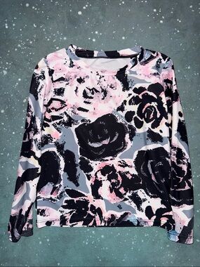 Mott50 Pink and Black Floral Long Sleeve Top